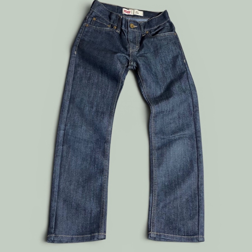 Levis 511 Slim Fit Boys Jeans Dark Indigo Denim Adjustable Waist Size 10 Reg